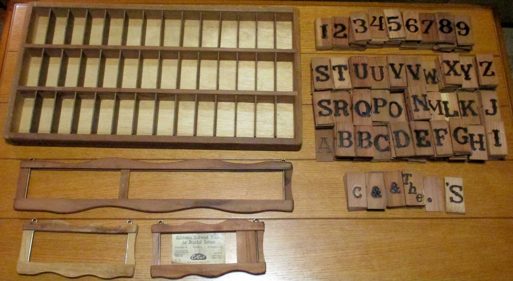 Wooden Sign Maker Branded Letters + Numbers + Frames + Wooden Box with 42 Slots