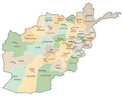 Afghanistan Province Map GLOSSY POSTER PICTURE PHOTO PRINT BANNER 12159