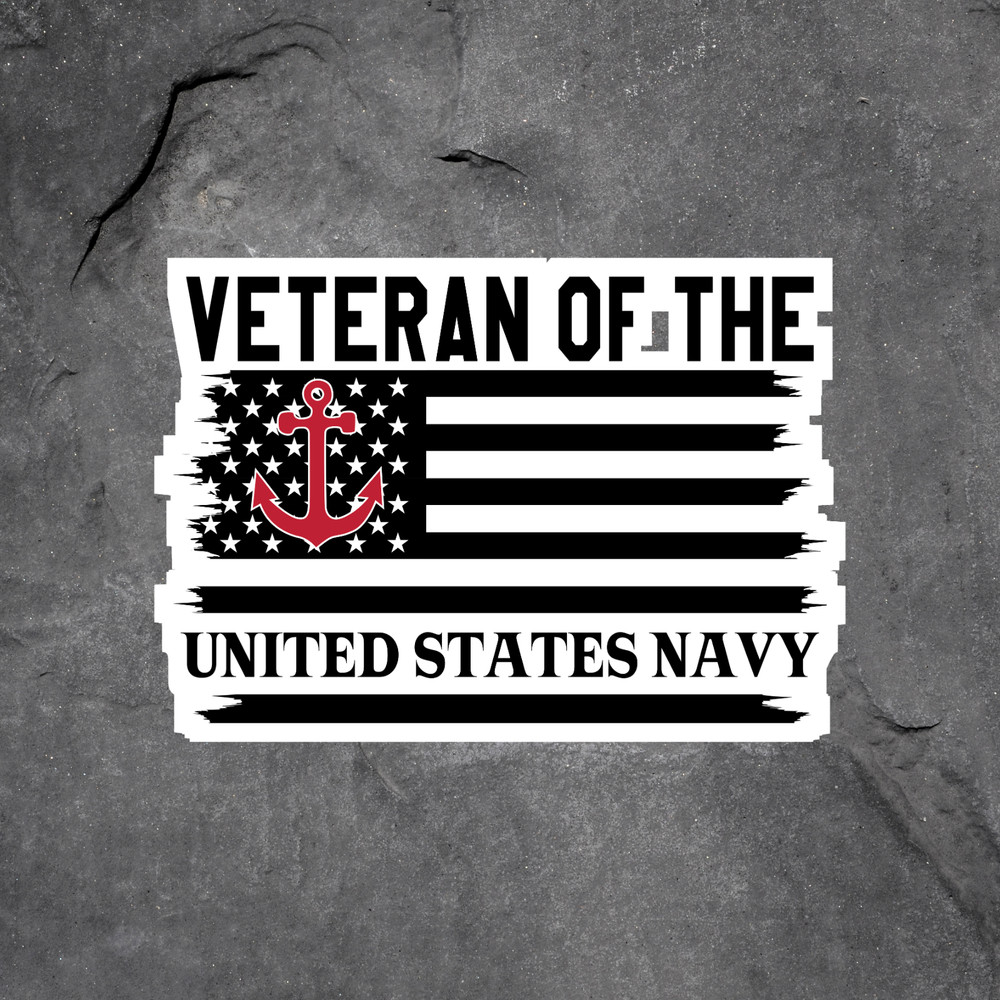 Navy Veteran Sticker Vinyl Decal United States Flag Military Decor