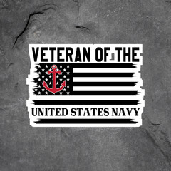 Navy Veteran Sticker Vinyl Decal United States Flag Military Decor