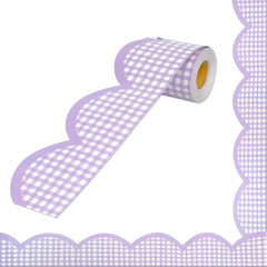 Purple Borders for Bulletin Board Decoration, Spring Plaid Checkerboard Scallope