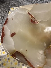 Onyx White Onyx Bowl Measures 11 1/2-12 Foot Long By 8 Inches Made In Pakistan N