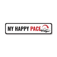 Chevy Corvette My Happy Pace Metal Sign Chevrolet Automotive Car Man Cave Sports