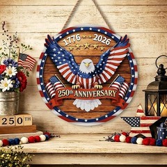 USA 250Th Anniversary Decoration, Wooden 4Th of July Eagle Door Sign 1776-2026 F