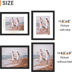 Timeless Black Photo Frame for 8.5×11 or 6×8 – Ideal Gift for All Occasions