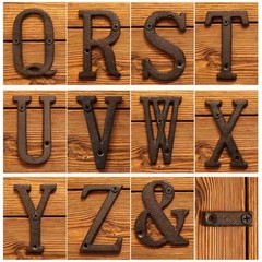 Cast Wrought Iron Black Antique House Door Alphabet Letters and Numbers HOTSALE