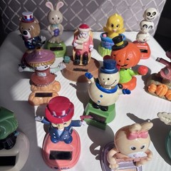 Lot Of 13 Solar Powered Dancing Figures Halloween Patriotic Christmas & More