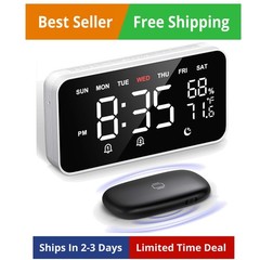 Bed Shaker Loud Alarm Clock for Heavy Sleepers Adults, Vibrating Dual Alarm C…
