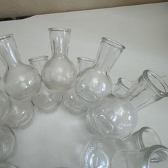 Vintage MCM Round 18 Cluster Glass Bud Vase / Plant Propagation Station Center