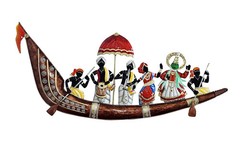 Metal Emboss Painting Musician On Ship Large Wall Hanging Showpiece For Home