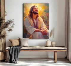Jesus Smile Canvas Wall Art Winter Christian Painting Poster Christian Wall D