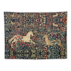Extra Large Tapestry Wall Hanging Art Poster Background Medieval Revival Deer