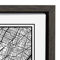 Sylvie Manhattan Modern Map by Jake Goossen Framed Canvas Maps Art Print 18 In.