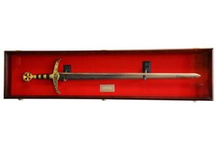 Vertical Sword Display Case Cabinet Wall Rack Claymore Long Swords Medieval 54″
