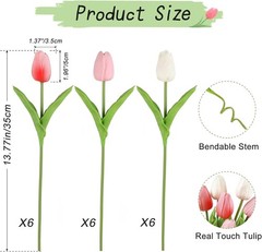 Lifesize 18pcs Tulips – Maintenance-Free Floral Arrangements for All Occasions