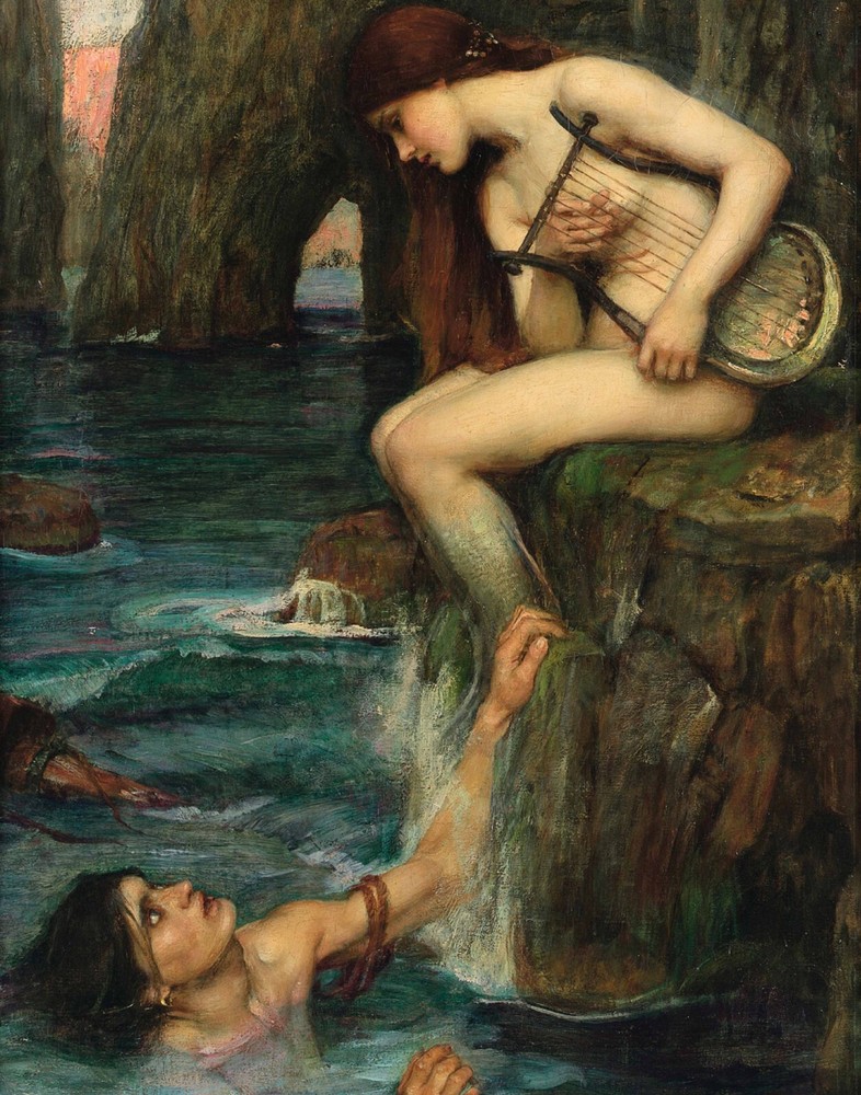 THE SIREN art print: John William Waterhouse. Renaissance Magic Myth MERMAID