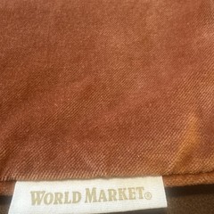 World Market Velvet Throw Pillow Cover 22×22 Rust – Burnt Orange