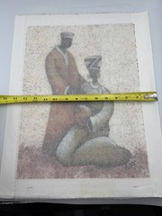 Textured African Family Mother Child Canvas Art Print Dimensional Ethnic 19×15