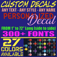 Custom Decal Sticker Vinyl Lettering Personalized Text,Window Wall Car Truck (14