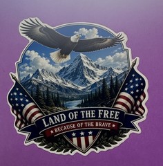 3 Inch Patriotic Bald Eagle Sticker Land of the Free USA Flag Vinyl Decal
