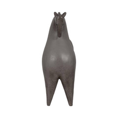 Gray 9 In. X 12 In. Resin Novelty Curved Horse Figurine