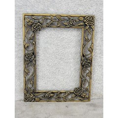 Vintage Style Ornate Rose Floral Metal Picture Frame Gold Bronze Filigree 5×7