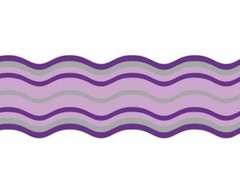 Cosmo Girl Glam Purple Wavy Peel Stick Border Decal Decor Room Wallpaper Silver