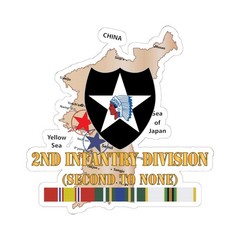 Kiss-Cut Stickers – Army – Korea Map – 2nd Infantry Div – Second to None w SVC