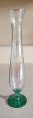 Iridescent Art Glass Footed Bud Vase 10” Hourglass
