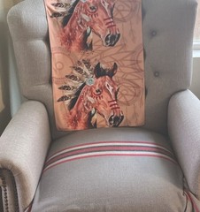 Horse Print Polyester Microfiber Panel 17×29 in Multicolor Warm Jewel Tones