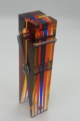 Vintage 1970s Pop Art Lucite Acrylic Stripe Clothes Pin Paper Clip 6.5″