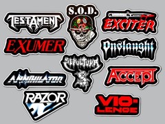 Thrash Metal Vinyl Sticker Lot (10 Pack) SET 2 sepultura testament exciter sod
