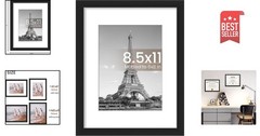 Timeless Black Photo Frame for 8.5×11 or 6×8 – Ideal Gift for All Occasions