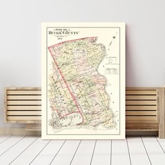 Old Map of Bucks County, PA 1891 – Vintage Pennsylvania Art
