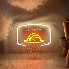 Custom Basketball Name Neon Sign, Boy Bedroom Decor, Personalized Neon Light