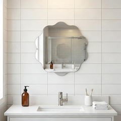 Round Wavy Mirror for Wall Decor, 12 inch Acrylic Circle Soped Wall