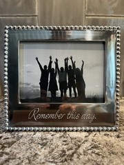 MARIPOSA Remember This Day Beaded Silver 5X7 Frame Recycled Metal FAST SHIPPING!