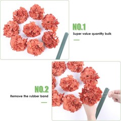 Realistic 65pcs Burnt Orange Artificial Hydrangeas with Stems for All Occasions