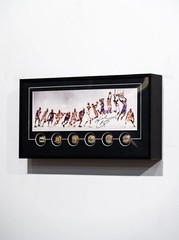 Kobe Bryant Framed Poster Wall Art Décor with 6 Replica Rings Display Set