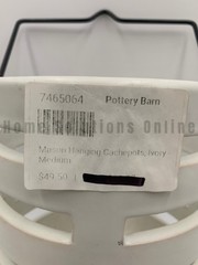 Pottery Barn Mason Hanging Cachepots Ivory Medium #S9027