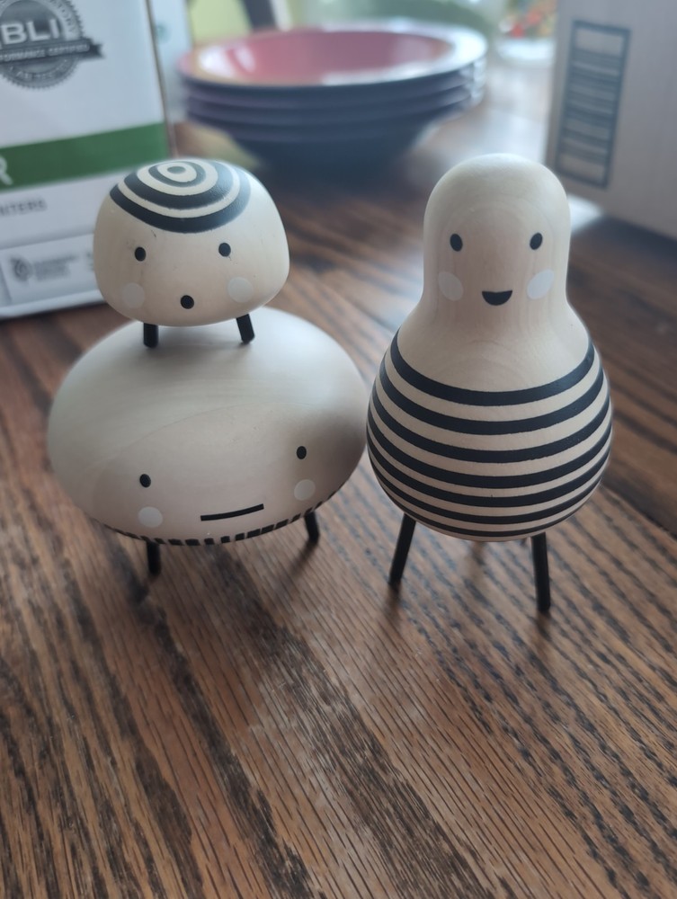 SET of 3 – Ikea DVÄRGTALL DVARGTALL Decorative Figures Figurines, Wood