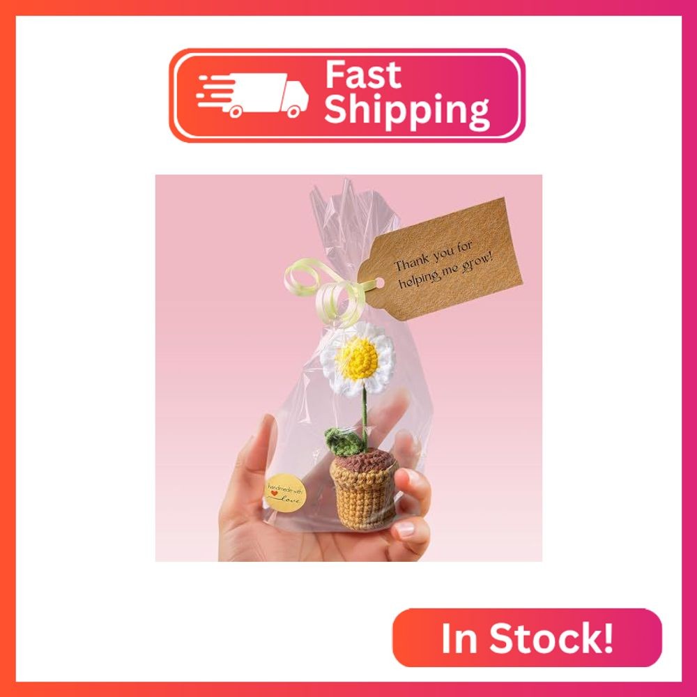 Teacher Gifts – Thank You for Helping Me Grow – Crochet Patterns Daisy – Lovely