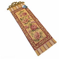 Vintage Elegance Roses and Filigree Border Tapestry Wall Hanging Panel