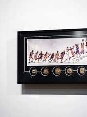 Kobe Bryant Framed Poster Wall Art Décor with 6 Replica Rings Display Set