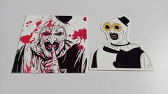 art the clown terrifier Horror 3 Inch Glow In The Dark Sticker Set Of 2