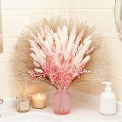 Hapart Bunny Tails Dried Flowers Bouquet Nature Colorful Pampas Grass with Ba…