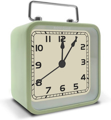 Small Alarm Clock, Retro Silent Quartz Movement with Night Light, Decorative Vin