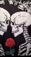 Skeletons In Love Rose Multicolor Tapestry 78×58 Home Decor Halloween Prop