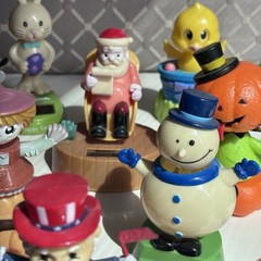 Lot Of 13 Solar Powered Dancing Figures Halloween Patriotic Christmas & More