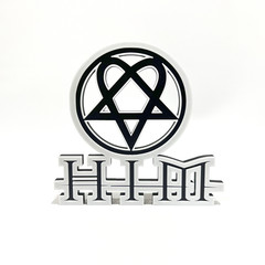 HIM Band Heartagram 3D Printed Sign – Gothic Rock Display Plaque Gift for Fans